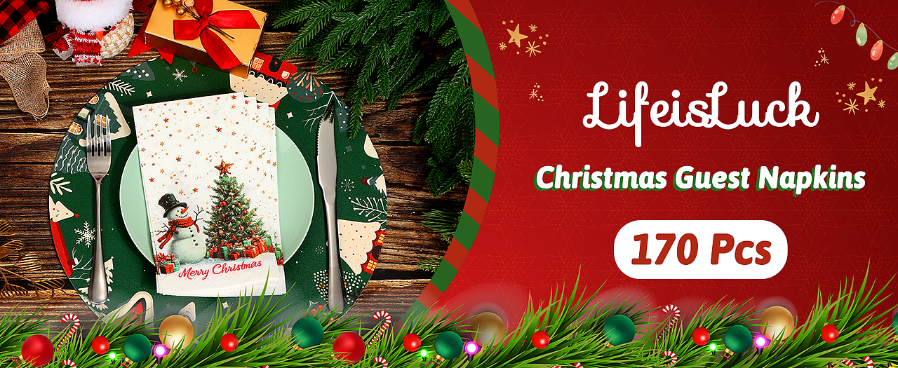 亚马逊套图设计-圣诞树枝叶-纸巾-圣摆件-圣诞产品视频