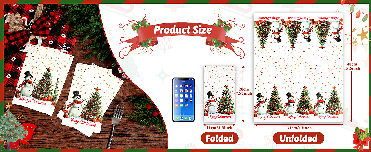 亚马逊套图设计-圣诞树枝叶-纸巾-圣摆件-圣诞产品视频