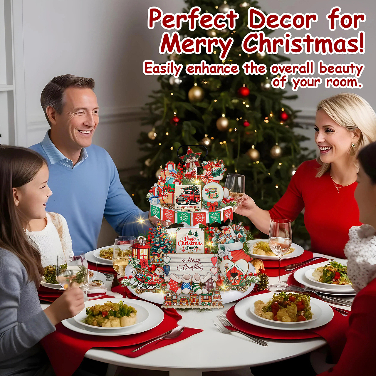 亚马逊套图设计-圣诞树枝叶-纸巾-圣摆件-圣诞产品视频