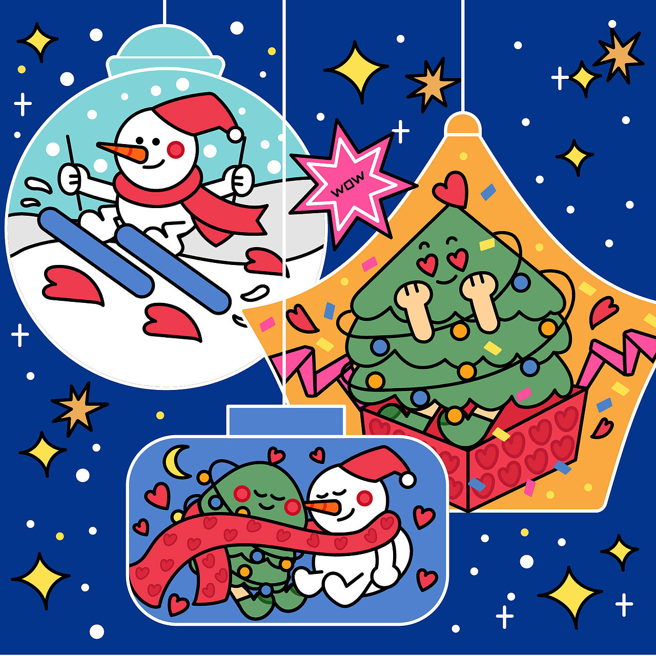 原创圣诞节插画汇总