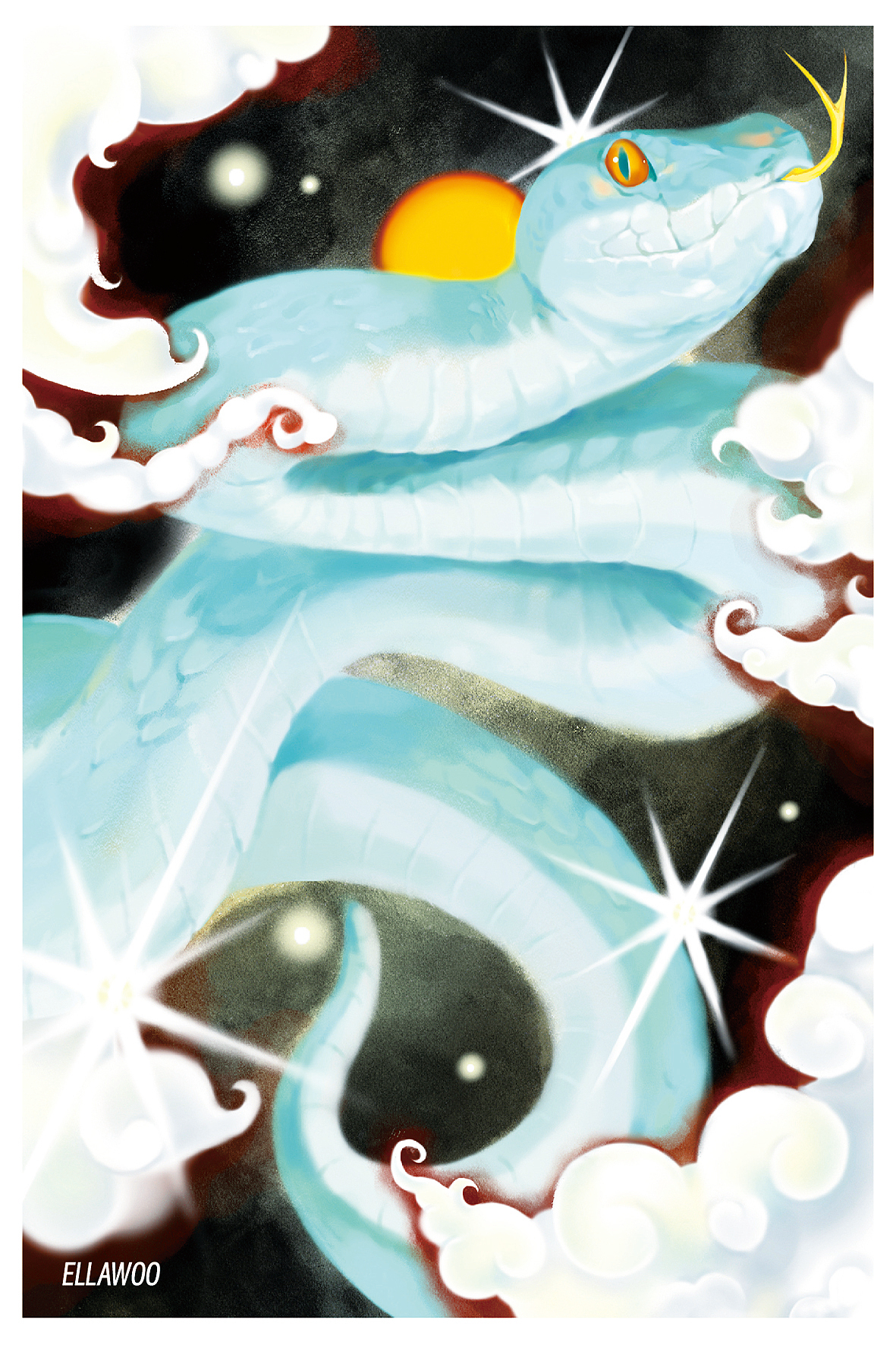 蛇我其谁（图ZMzgwMzM1NjM2） - 艺术插画 - 站酷设计师WooElla原创素材 - 站酷ZCOOL