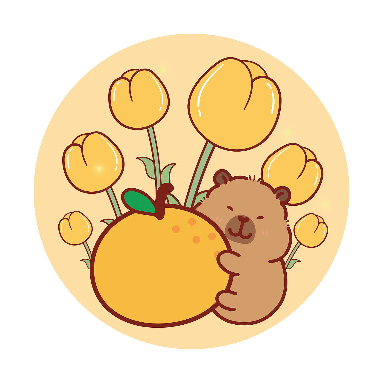 卡皮巴拉IP卡通形象插画水豚萌萌IP设计