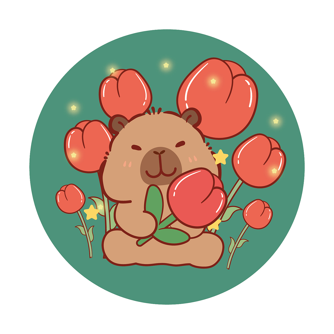 卡皮巴拉IP卡通形象插画水豚萌萌IP设计