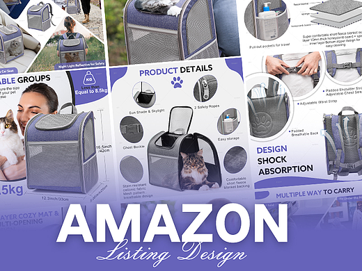 宠物玩具 宠物包亚马逊Amazon案例 亚马逊主副图A+设计