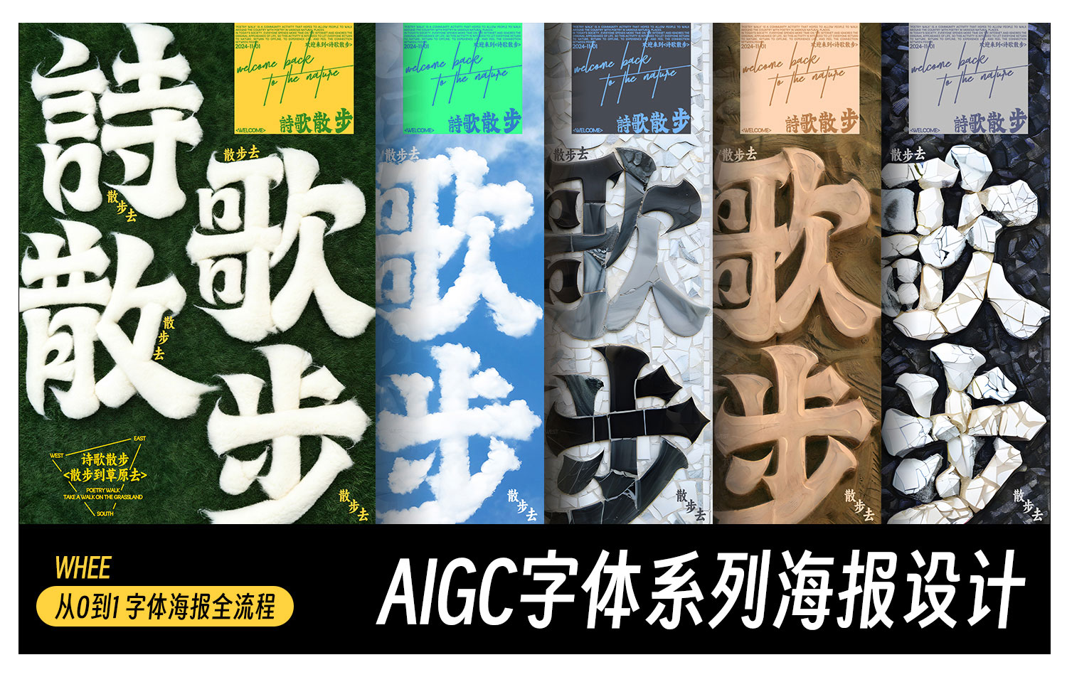 AIGC字体系列海报设计（图ZMTQ5NDk1NjQ=） - 教程 - 站酷设计师鹿尤不是路由原创素材 - 站酷ZCOOL