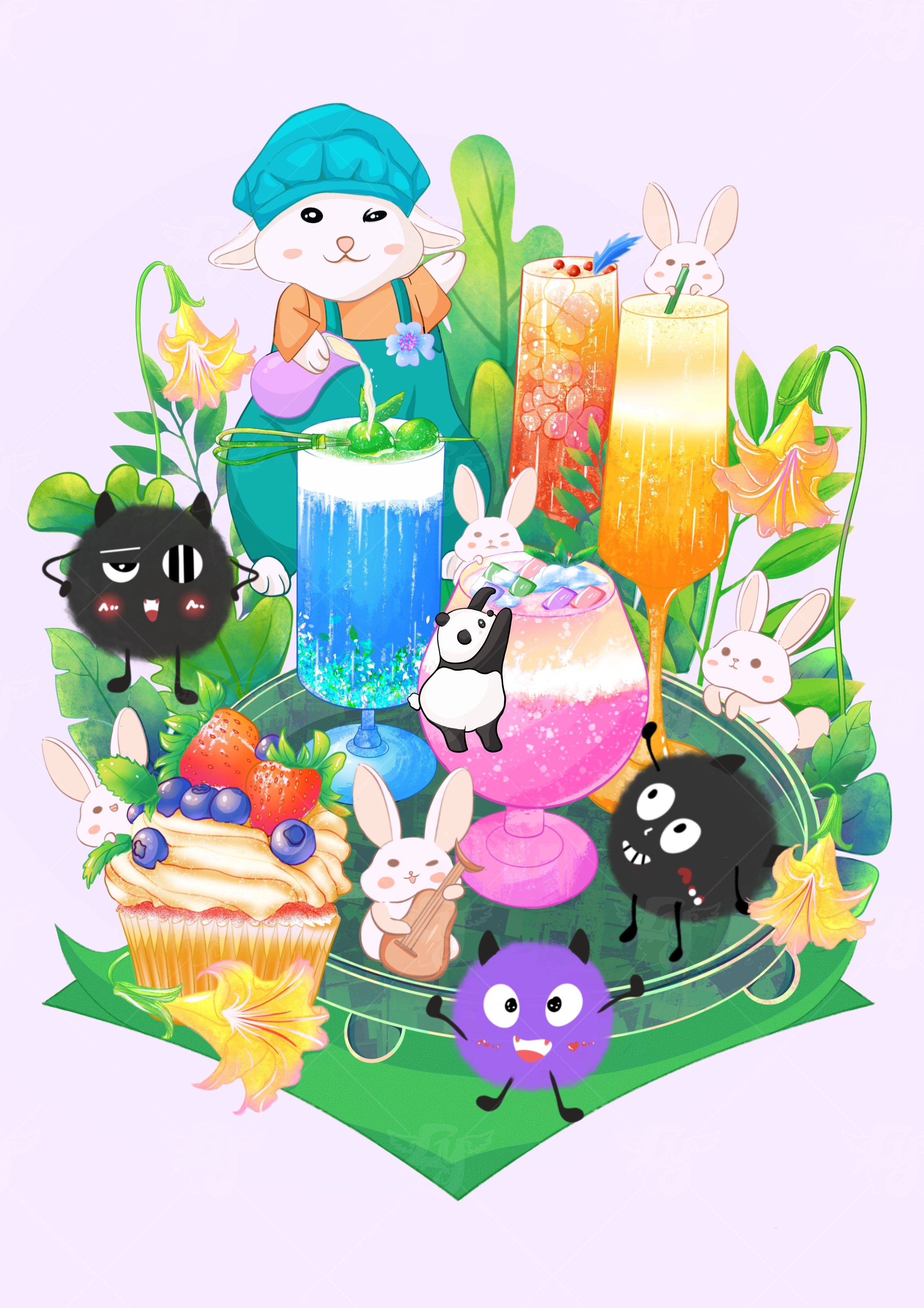 森林派对_米乐插画师-站酷zcool