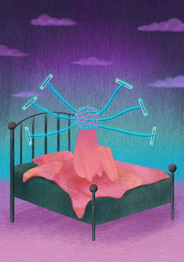 《陷进》系列插画之“反噬”（图ZMzgwMzkwNjYw） - 艺术插画 - 站酷设计师Jo_Yeong原创素材 - 站酷ZCOOL