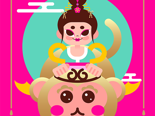 猴年 红包封面 插画设计