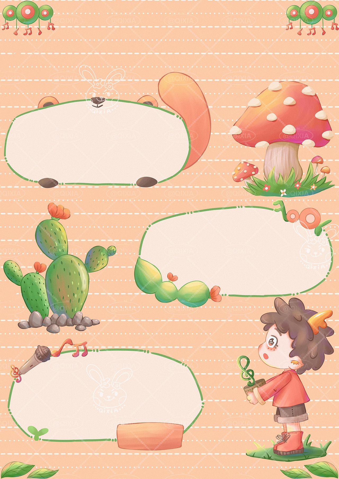 音乐乐评单/贴纸设计系列图（图ZMzgwMzk3NTky） - 商业插画 - 站酷设计师柒夏1205原创素材 - 站酷ZCOOL