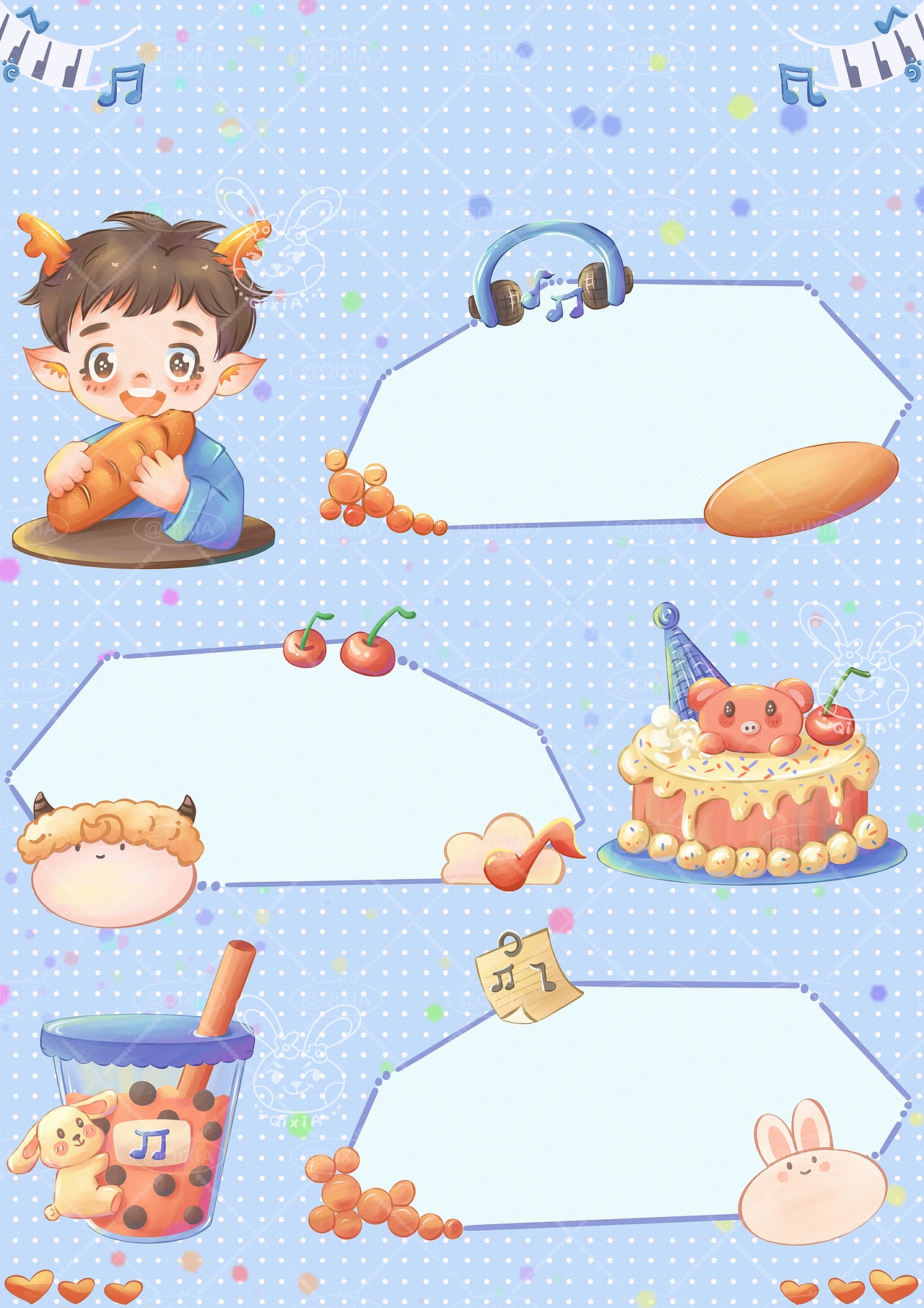 音乐乐评单/贴纸设计系列图（图ZMzgwMzk3NjAw） - 商业插画 - 站酷设计师柒夏1205原创素材 - 站酷ZCOOL