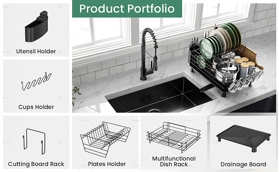 厨房用品 沥水架亚马逊Amazon案例 亚马逊主副图A+设计
