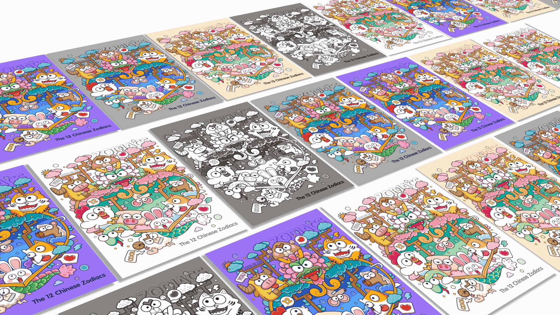 hello，12生肖小动物