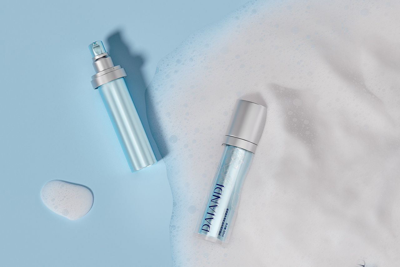 护肤品化妆品白底图透明图C4D建模OC渲染场景