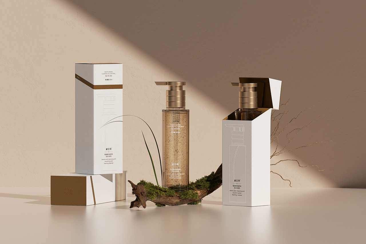 护肤品化妆品白底图透明图C4D建模OC渲染场景