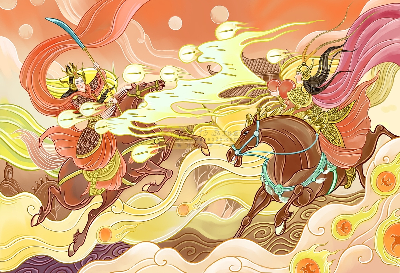 少年读封神钱儿爸讲的超级封神榜水墨国漫绘本插画选登（图ZMzgwNDQ0OTky） - 绘本 - 站酷设计师汉图文化公司原创素材 - 站酷ZCOOL