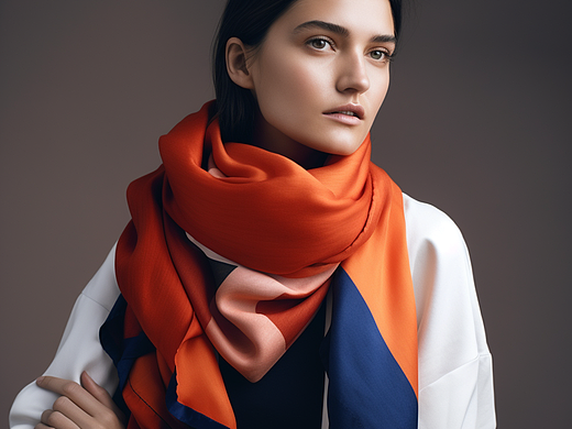 AI生图做丝巾样机的尝试