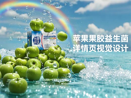 AIGC电商详情页设计—果胶益生菌电商详情页视觉设计