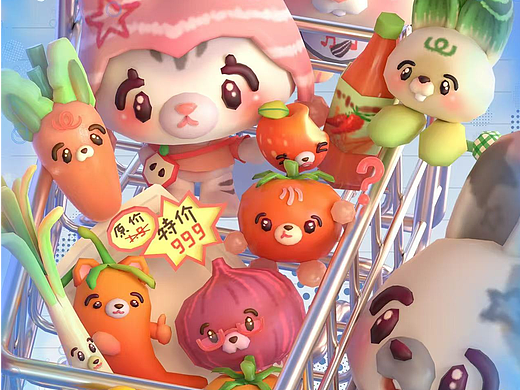 古早风小动物ip文创设计
