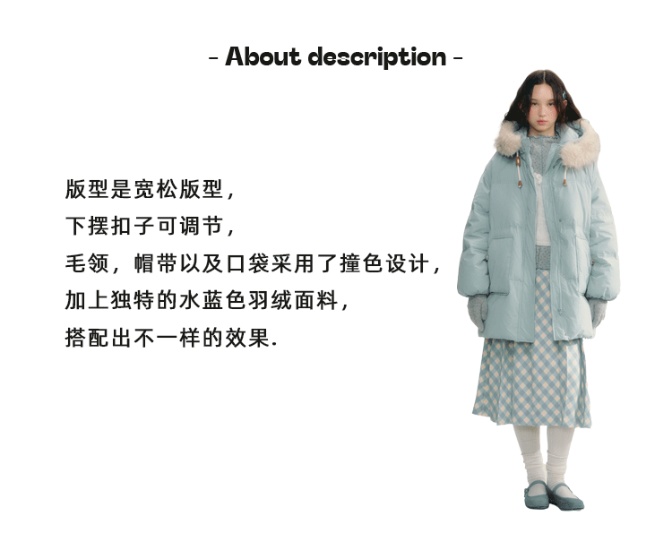 chummygirls秋冬羽绒服可爱甜美风女装详情页排版