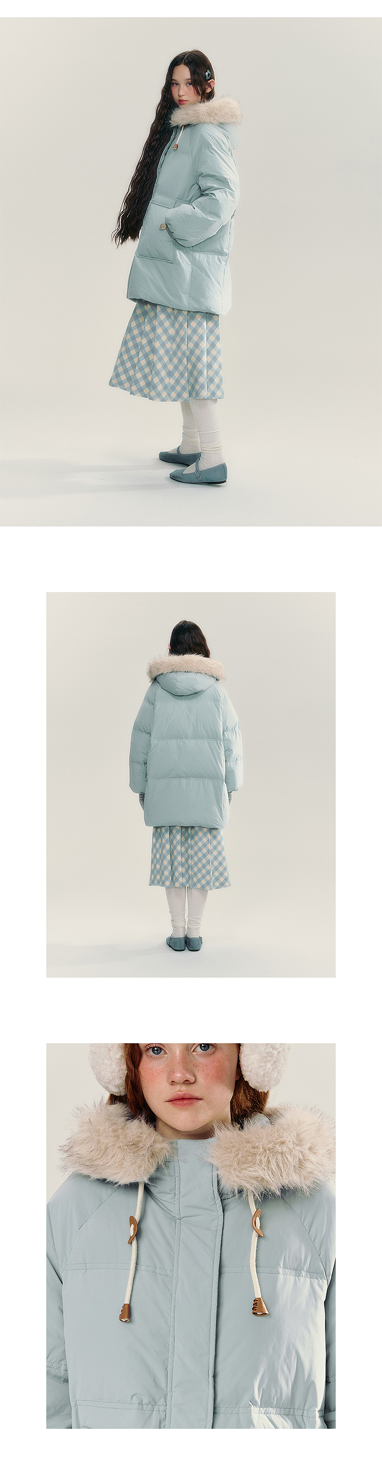 chummygirls秋冬羽绒服可爱甜美风女装详情页排版