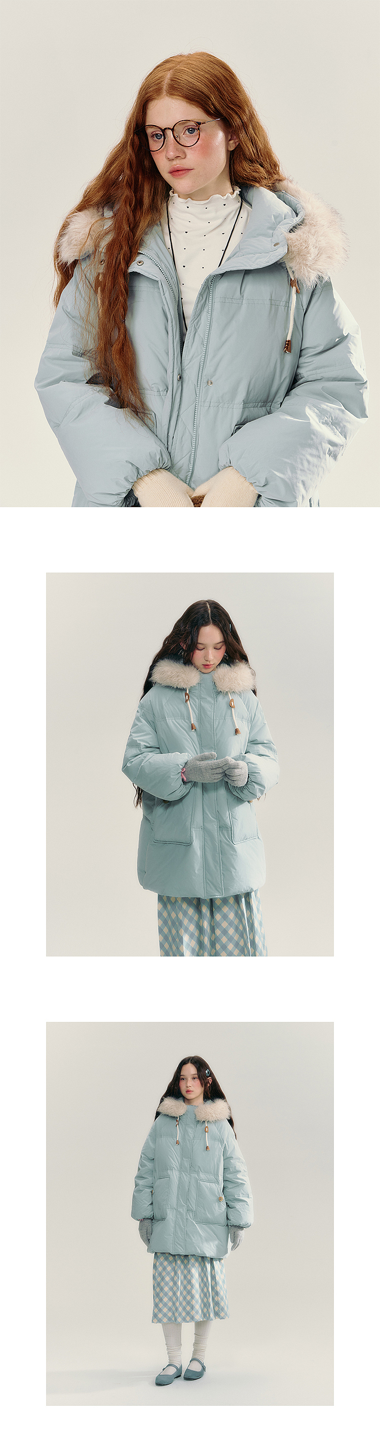 chummygirls秋冬羽绒服可爱甜美风女装详情页排版