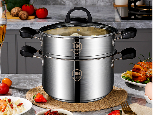 电商拍摄｜精修不锈钢｜不锈钢蒸锅