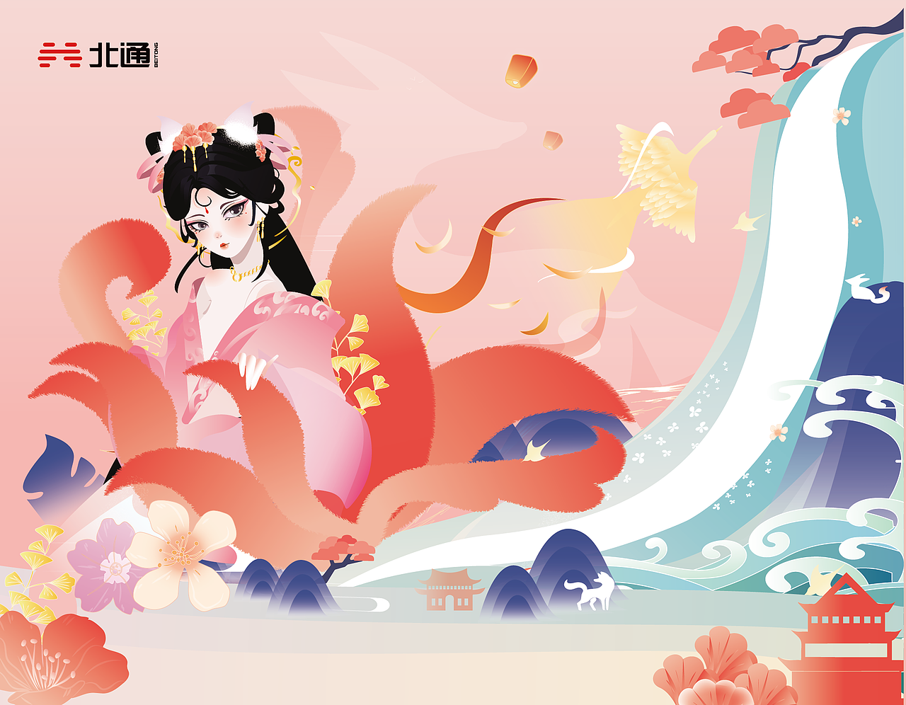 神话·倾城 | 国风键盘 AI矢量插画设计