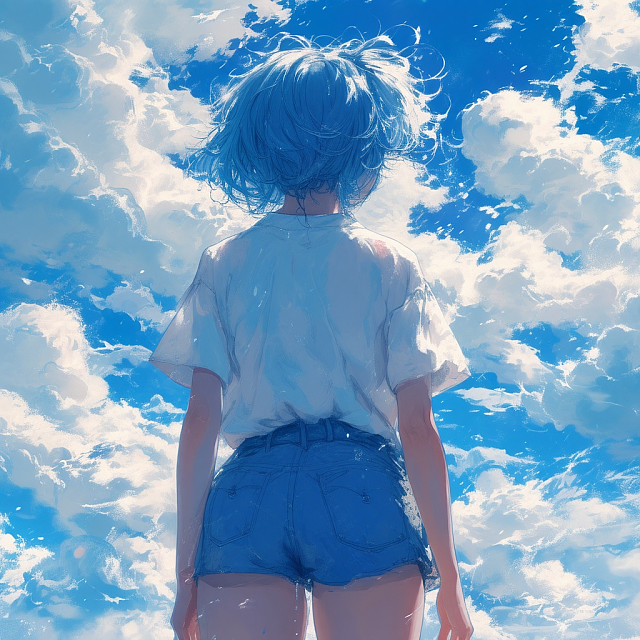蓝色为主插画