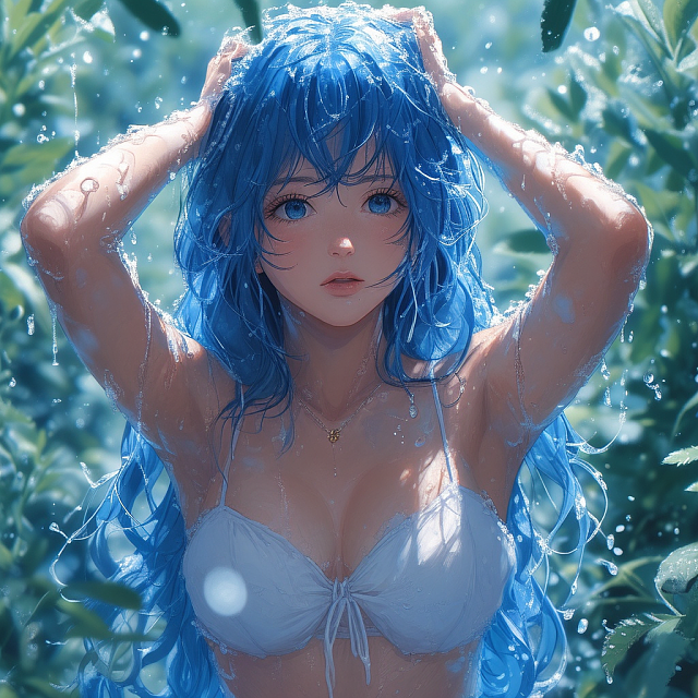 蓝色系插画