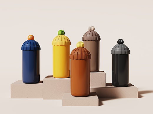 戴保暖帽的保温杯