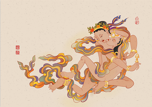 飞天唐卡（图ZMzgwNTE3NjAw） - 绘画 - 站酷设计师萌萌虎原创素材 - 站酷ZCOOL