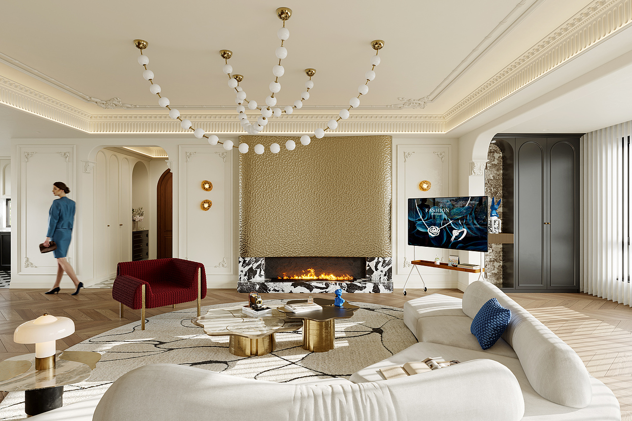 法式大平层 法式客厅（图ZMzgwNTM0NzY0） - 家装设计 - 站酷设计师痞老蟹原创素材 - 站酷ZCOOL