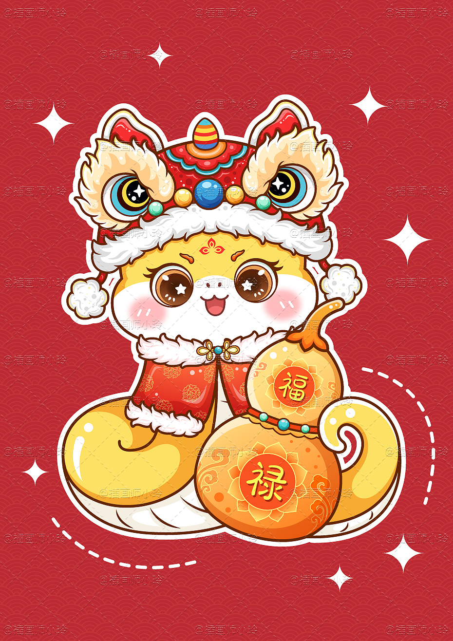 2025原创蛇年IP形象|蛇福儿|新年国潮插画系列合集一