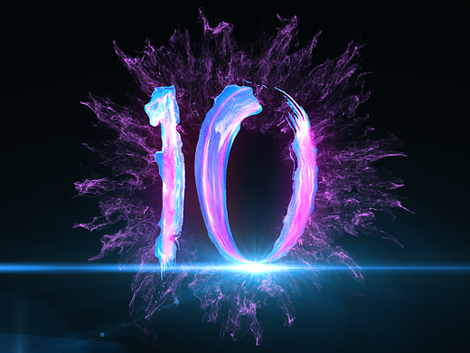 水墨笔刷倒计时动态效果