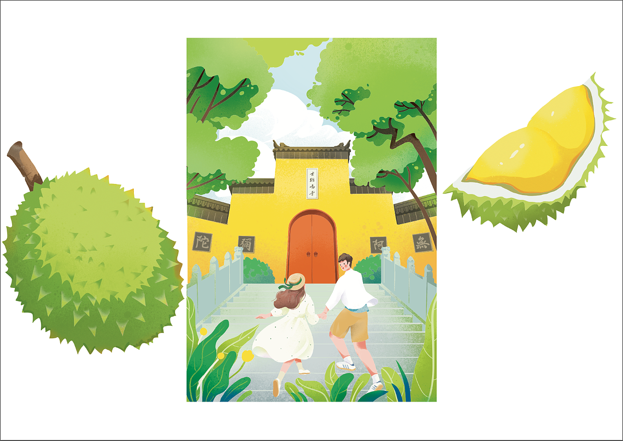 一套以 旅行为主题的轻质感插画设计（图ZMzgwNTU1OTky） - 商业插画 - 站酷设计师北森有猫原创素材 - 站酷ZCOOL