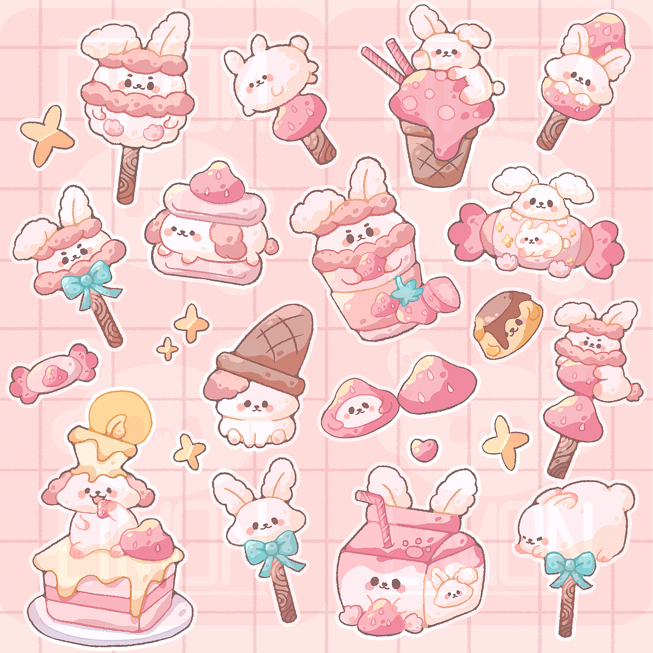 原创贴纸|兔子美食贴纸（图ZMzgwNTYwMzc2） - 生活用品 - 站酷设计师Color_girl原创素材 - 站酷ZCOOL