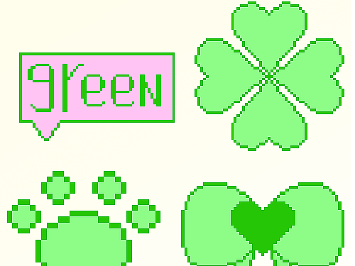 绿色像素多巴胺贴纸