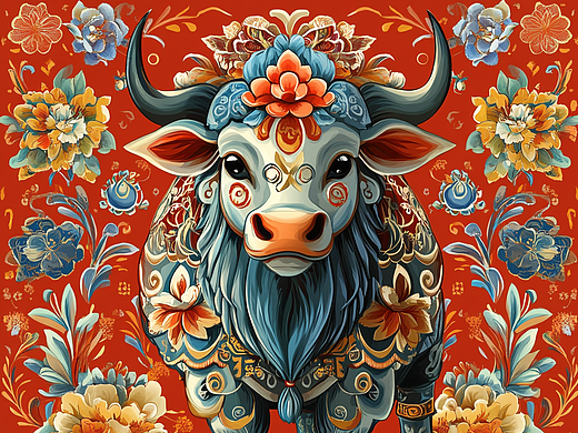 十二生肖-牛 东北花色花纹