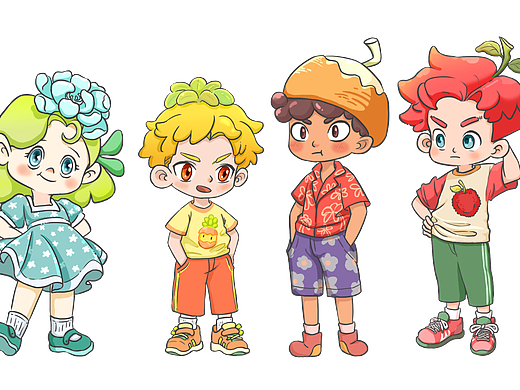 给茶叶画的拟人插画