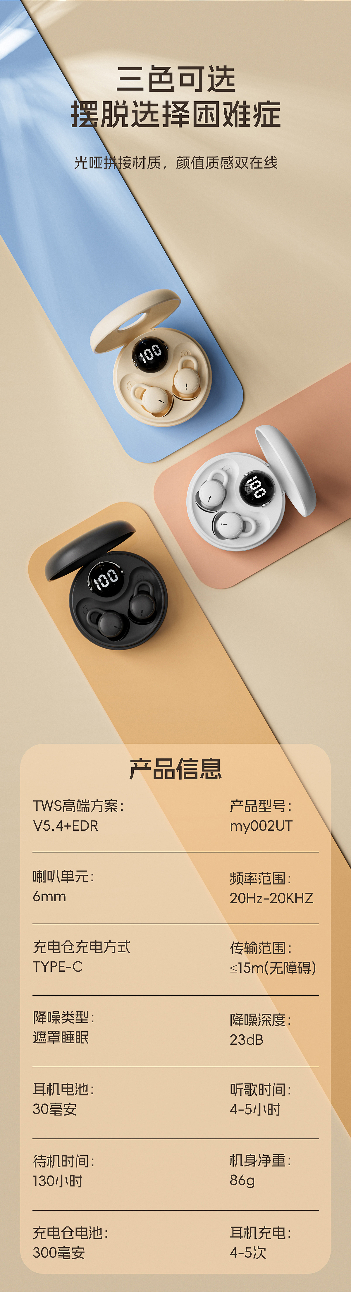 睡眠蓝牙耳机丨详情页