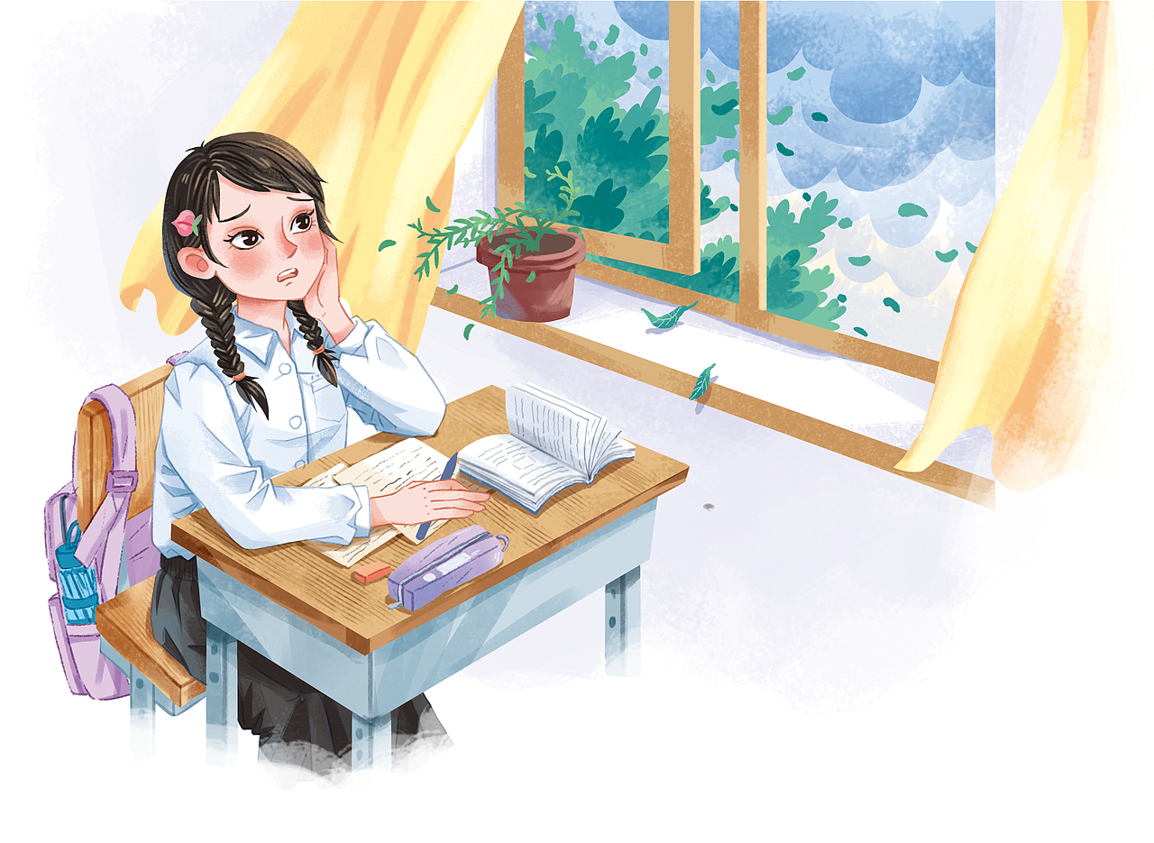 校園青春-溫暖雜志書(shū)籍插圖（圖ZMzgwNTc5MjA0） - 兒童插畫(huà) - 站酷設(shè)計(jì)師插畫(huà)師阿繞原創(chuàng)素材 - 站酷ZCOOL