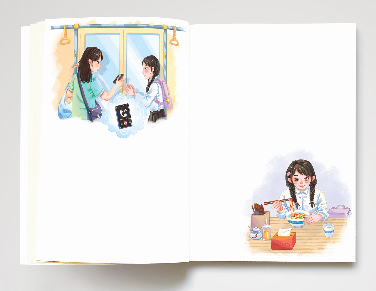 校園青春-溫暖雜志書(shū)籍插圖（圖ZMzgwNTc5MjE2） - 兒童插畫(huà) - 站酷設(shè)計(jì)師插畫(huà)師阿繞原創(chuàng)素材 - 站酷ZCOOL