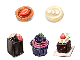 给烘焙店画的产品图