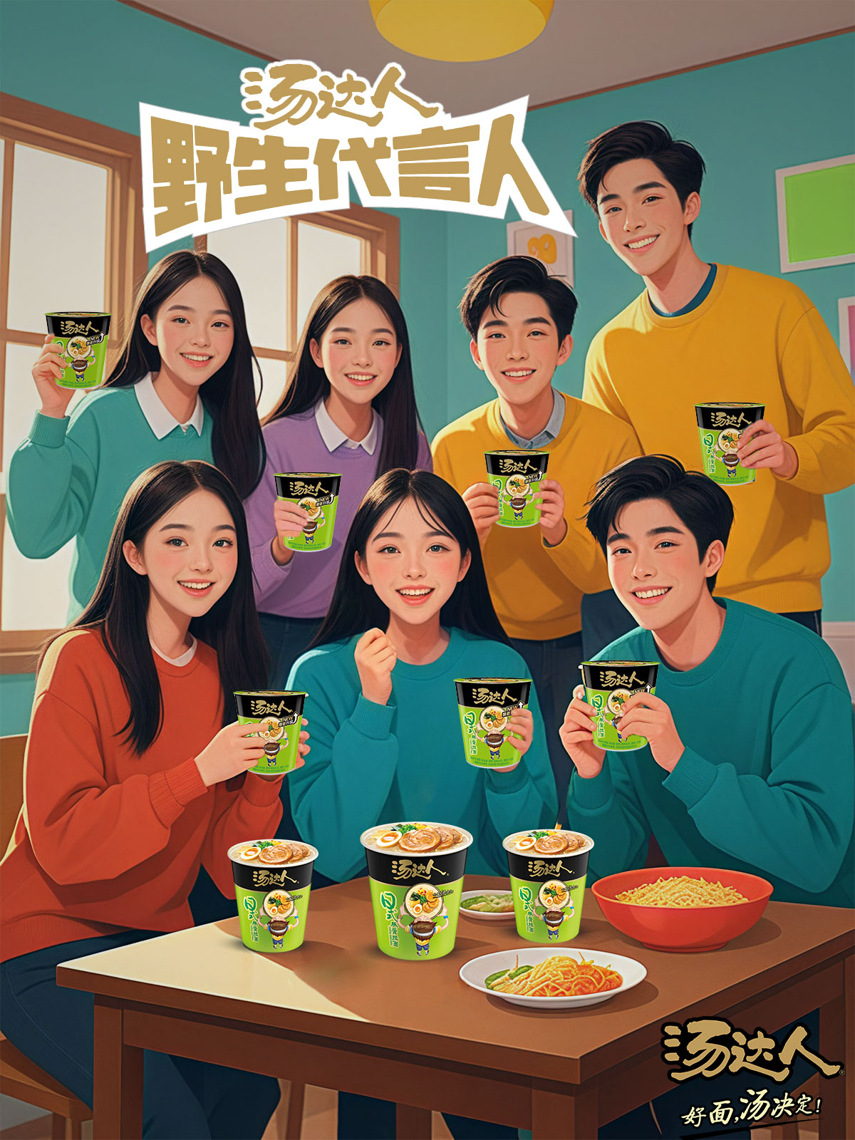 汤达人野生代言人ai海报设计