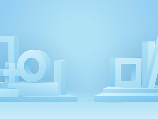 浅蓝色背景展示台