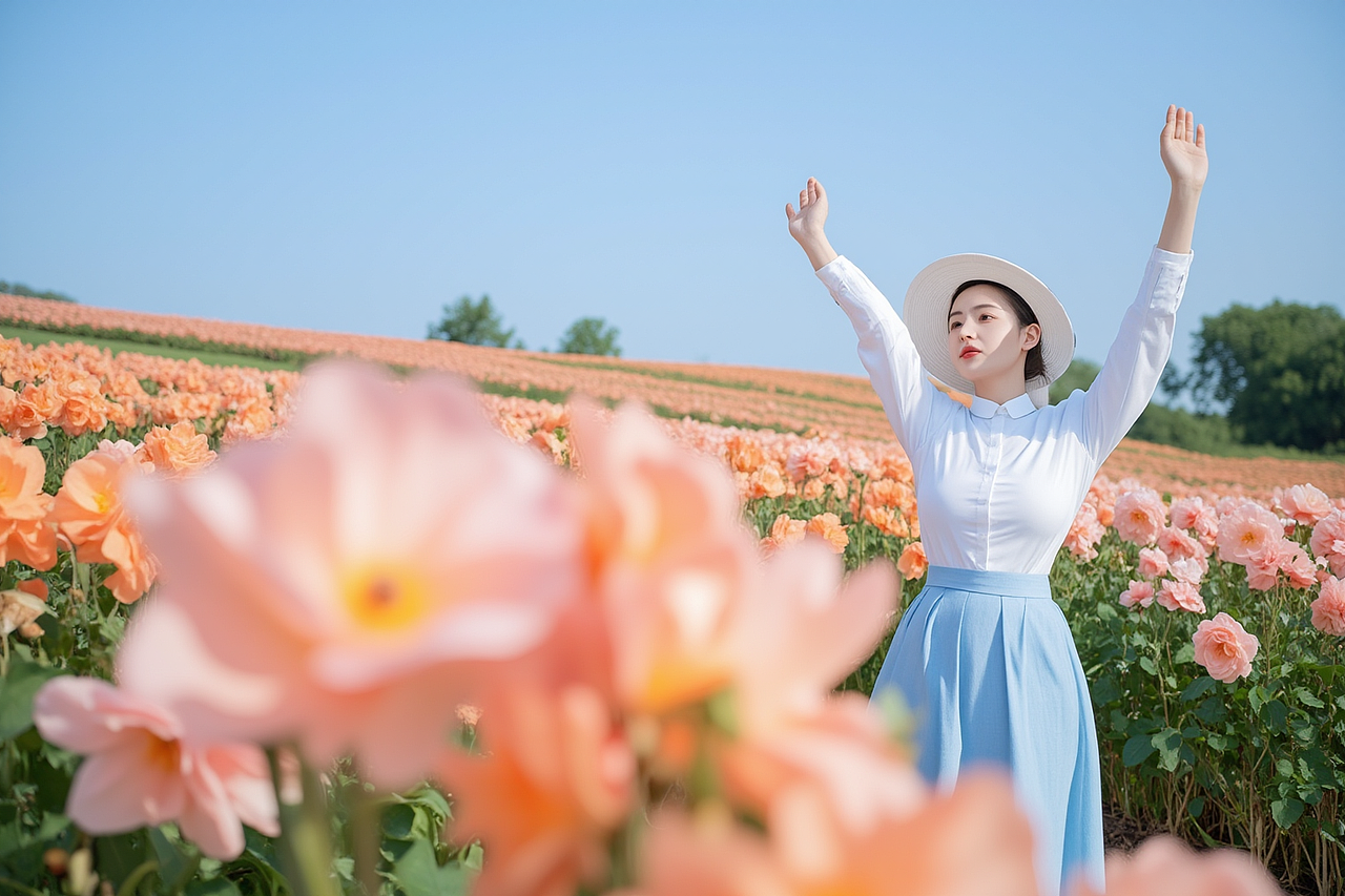 「花海与女孩」都好美呀！（图ZMzgwNjE2MTM2） - 人像摄影 - 站酷设计师zb浅色调原创素材 - 站酷ZCOOL