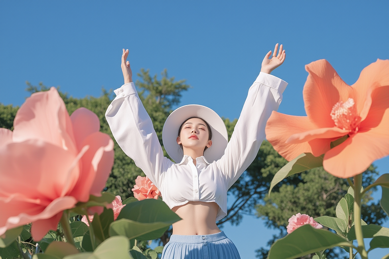 「花海与女孩」都好美呀！（图ZMzgwNjE2MTQ0） - 人像摄影 - 站酷设计师zb浅色调原创素材 - 站酷ZCOOL