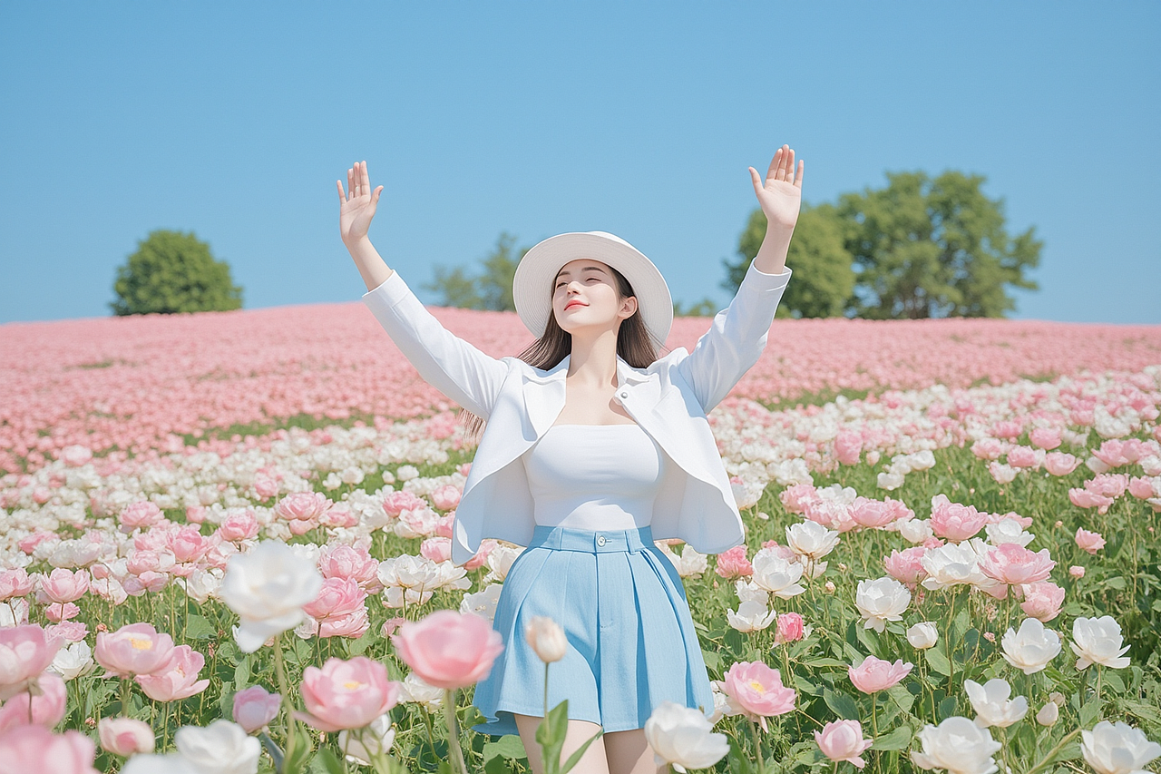 「花海与女孩」都好美呀！（图ZMzgwNjE2NTYw） - 人像摄影 - 站酷设计师zb浅色调原创素材 - 站酷ZCOOL