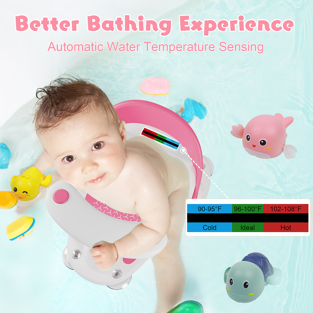 亚马逊设计I 婴儿洗澡沐浴座椅主图粉白/A+套图设计（图ZMzgwNjI1NDQ4） - 电商 - 站酷设计师亚马逊美工原创素材 - 站酷ZCOOL