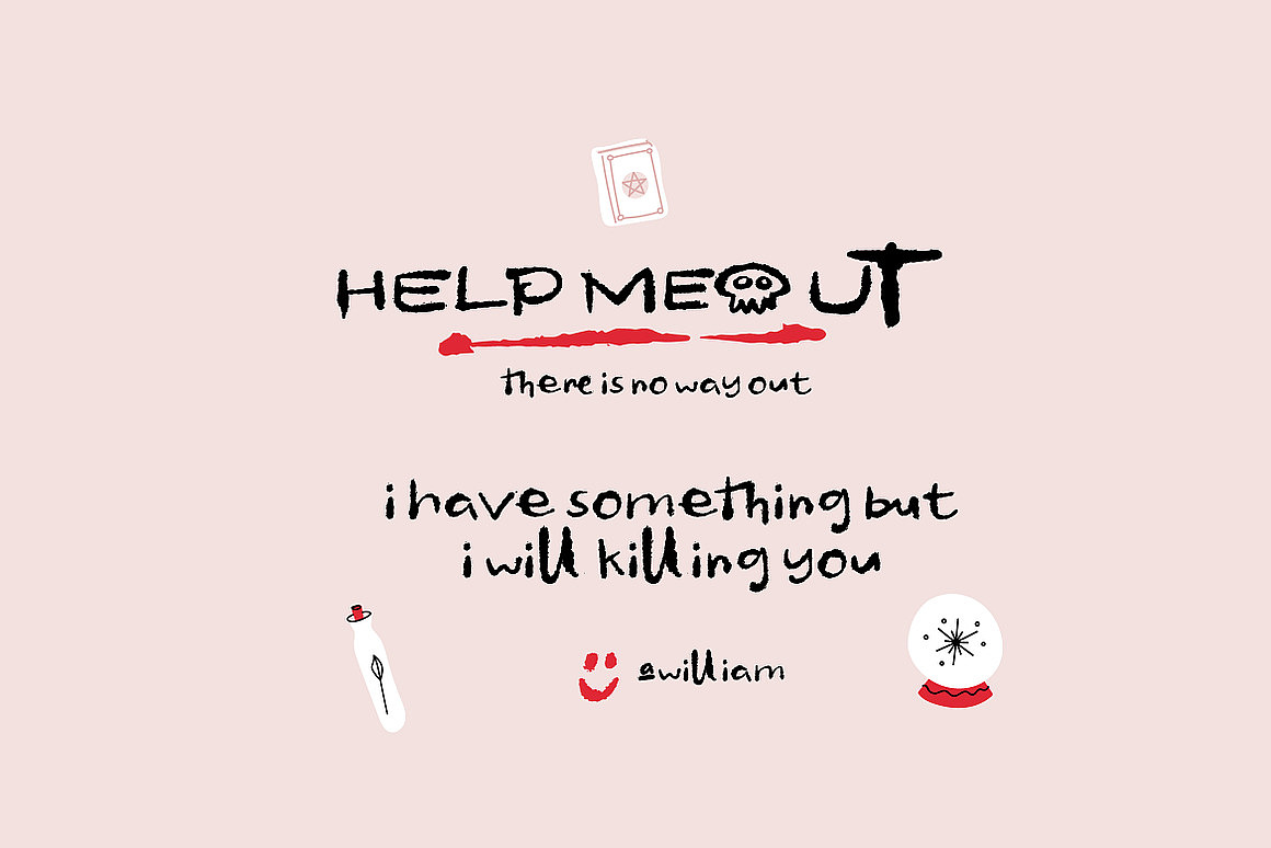 潮流街头恐怖万圣节涂鸦海报广告服装标题手写英文字体